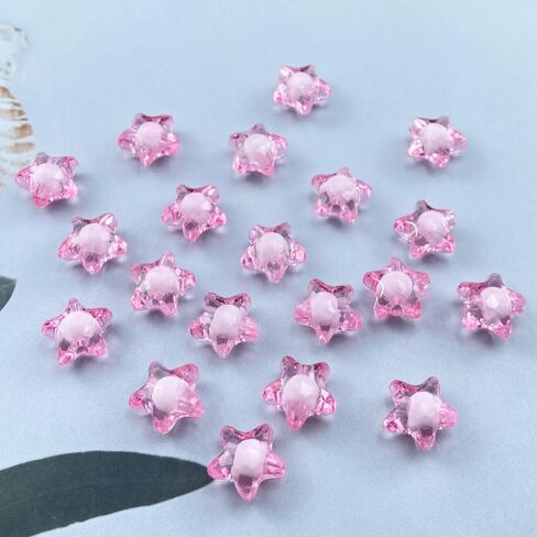 100 PCS 15mm Acrylic Star Beads Loose Spacer Colorful Beads for DIY Craft Jewelry Making Bracelet Necklace Earring Ornament Wind Chimes Key Chains(Multicolor) in Saudi Arabia