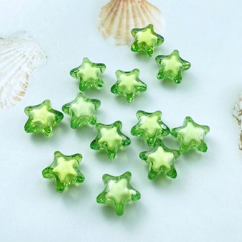 100 PCS 15mm Acrylic Star Beads Loose Spacer Colorful Beads for DIY Craft Jewelry Making Bracelet Necklace Earring Ornament Wind Chimes Key Chains(Multicolor) in Saudi Arabia