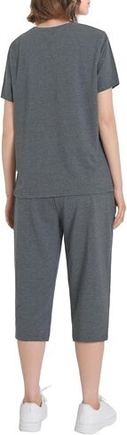 Weintee Women's Petite Lounge Sets Matching Top and Capris Cotton Loungewear Jogging Suits in Saudi Arabia