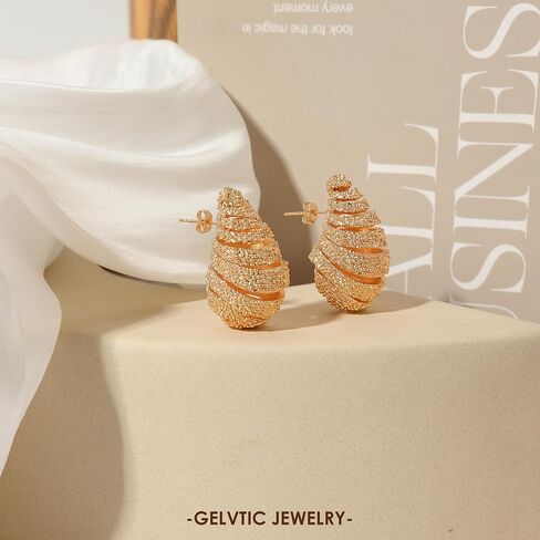 Teardrop Earrings for Women Chunky Gold Rhinestone Earrings Cubic Zirconia Silver Hoop Earrings for Water Drop Earrings Valentine's Day Christmas Jewelry Gift for Women Friend Lover Mom in Saudi Arabia