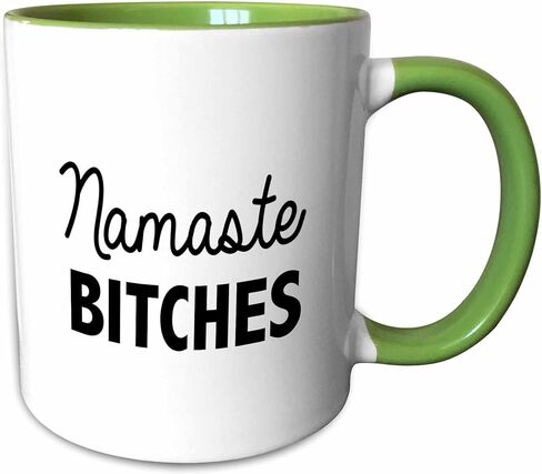 3dRose Namaste Bitches Mug, 11 oz, Black/White in Saudi Arabia