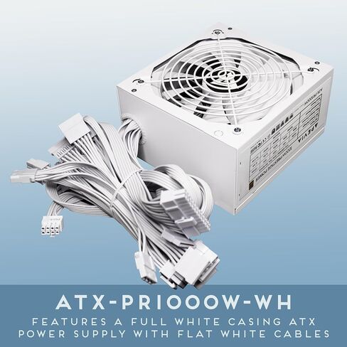 Apevia ATX-PR600W-WH Prestige 600W 80+ Gold معتمد، متوافق مع RoHS، مزود طاقة نشط للألعاب PFC ATX باللون الأبيض in Kuwait