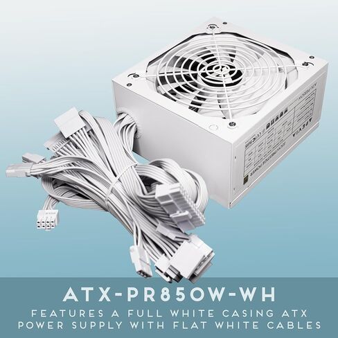 Apevia ATX-PR600W-WH Prestige 600W 80+ Gold معتمد، متوافق مع RoHS، مزود طاقة نشط للألعاب PFC ATX باللون الأبيض in Kuwait