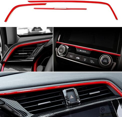 for Honda 10th Gen Civic 2016 2017 2018 2019 2020 ABS Carbon Fiber Pattern Console Center Dashboard Cover and Gear Box and Steering Wheel Trims Accessories 15pcs(Set-B) in Saudi Arabia