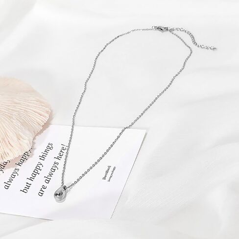 Boho Teardrop Pendant Necklace Metallic Teardrop Necklace Chain Gold Minimal Necklace Jewelry for Women and Girls Gifts (Gold) in Kuwait