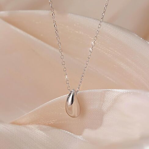 Boho Teardrop Pendant Necklace Metallic Teardrop Necklace Chain Gold Minimal Necklace Jewelry for Women and Girls Gifts (Gold) in Kuwait