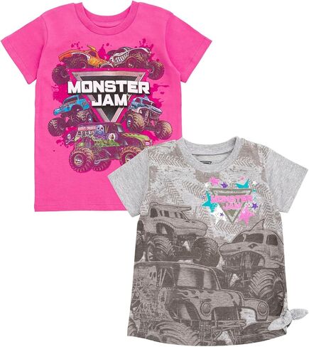 تي شيرت Monster Jam للفتيات مكون من قطعتين من تي شيرت للأطفال الصغار إلى الأطفال الكبار Grave Digger El Toro Loco Whiplash Monster Mutt Dalmatian Megalodon in Saudi Arabia