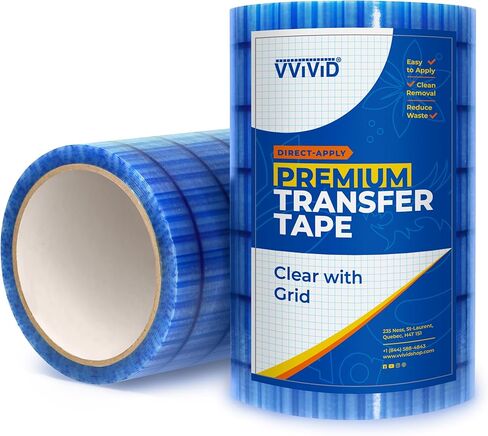 VViViD Premium Direct-Apply Transfer Tape Clear with Grid, Medium-High Tack for Crafting Vinyl, 6" x 50’ Easy-Apply Paper for Cricut, Sillhouette, Decals and Lettering in Saudi Arabia