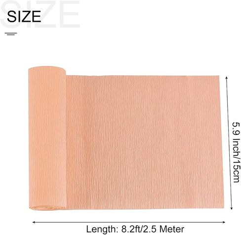 MECCANIXITY Crepe Paper Roll Crepe Paper Decoration 8.2ft Long 5.9 Inch Wide for Wedding Ceremony Various Large Festivals Decoration, Apricot Color in Saudi Arabia