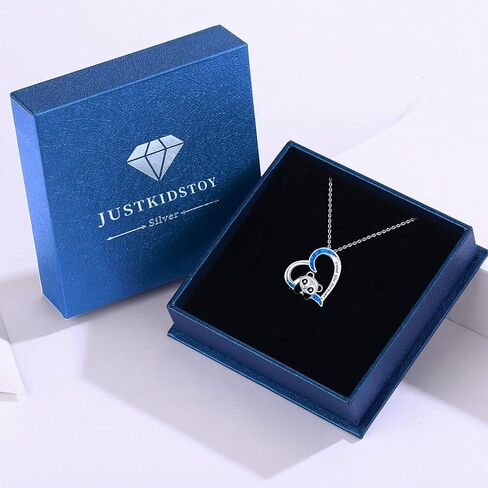 JUSTKIDSTOY Panda Necklace Gifts for Mother's Day 925 Sterling Silver Cute Animal Heart Pendant - I Love You Forever Jewelry for Women Daughter Panda Lover in Kuwait