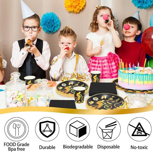 Zubebe 120 Pcs Dirt Bike Birthday Party Supplies for 24 Guests Include 24 Pcs Disposable 7'' and 9'' Paper Bike Birthday Party Plates, Napkins, Cups, Forks for Bike Sports Themed Party Decorations in Saudi Arabia