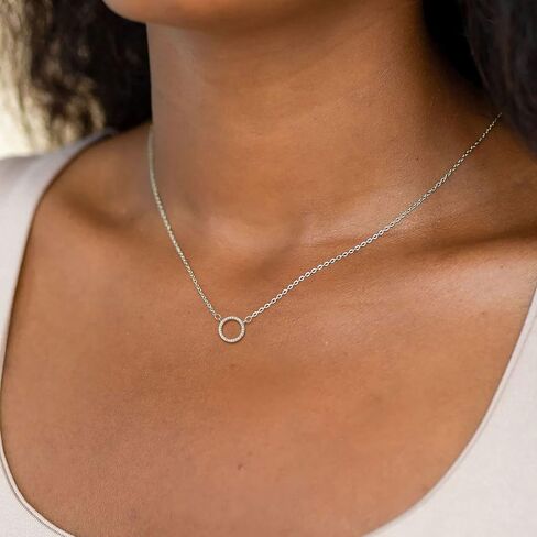 HANLI Silver Necklaces for Women - 14K White Gold Plated Collection | Featuring Beads, Infinity, Star of David, Circle, and Hummingbird Pendants in Saudi Arabia