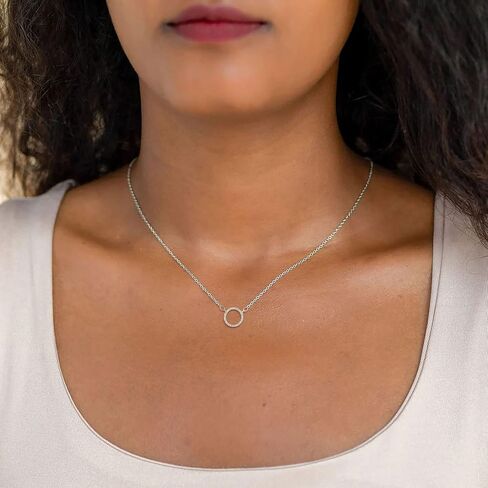 HANLI Silver Necklaces for Women - 14K White Gold Plated Collection | Featuring Beads, Infinity, Star of David, Circle, and Hummingbird Pendants in Saudi Arabia