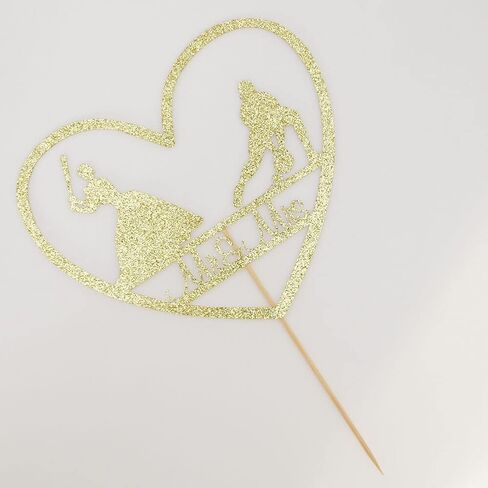 Mr & Mrs Cake Topper, Mouse Inspired Themed Wedding Party Decorations, Cartoon Mouse Bride and Groom Wedding Party, Gold Glitter in Saudi Arabia
