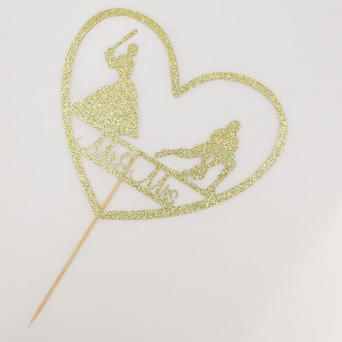 Mr & Mrs Cake Topper, Mouse Inspired Themed Wedding Party Decorations, Cartoon Mouse Bride and Groom Wedding Party, Gold Glitter in Saudi Arabia