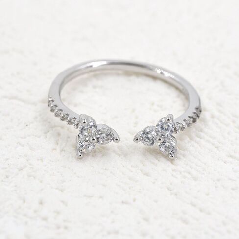 espere Womens Sterling Silver Rings Open Cluster Ring 18K Gold Plated in Saudi Arabia