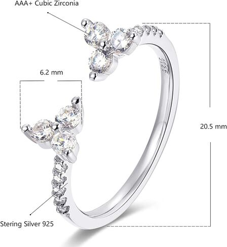 espere Womens Sterling Silver Rings Open Cluster Ring 18K Gold Plated in Saudi Arabia