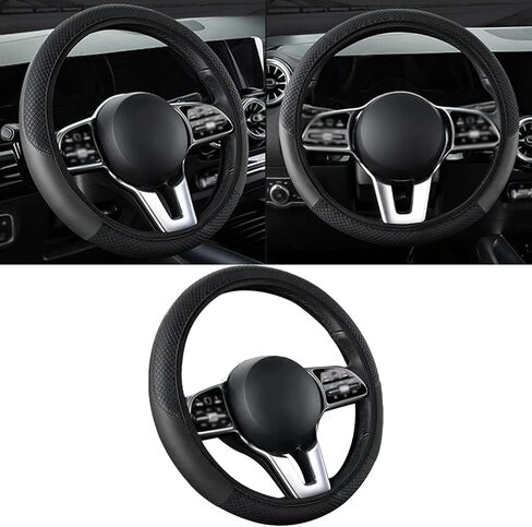 غطاء عجلة قيادة السيارة Pack-1، حافظة واقية من الجلد الاصطناعي، غطاء عجلة القيادة بدون حلقة داخلية، بديل لمجموعة أدوات السيارات المضادة للانزلاق، عالمي لمعظم السيارات والشاحنات (أرجواني) in Kuwait