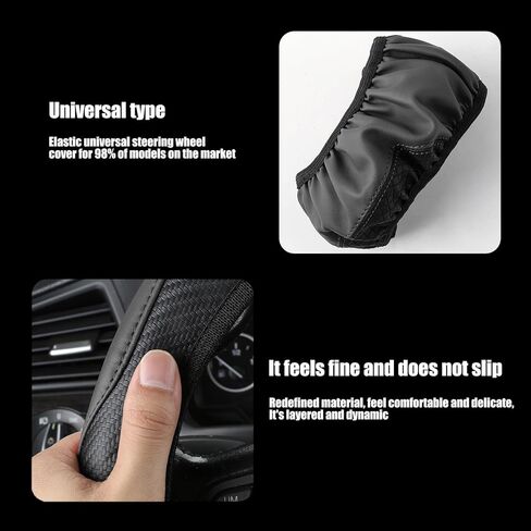 غطاء عجلة قيادة السيارة Pack-1، حافظة واقية من الجلد الاصطناعي، غطاء عجلة القيادة بدون حلقة داخلية، بديل لمجموعة أدوات السيارات المضادة للانزلاق، عالمي لمعظم السيارات والشاحنات (أرجواني) in Kuwait