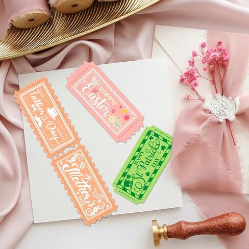 3pcs Holiday Postage Stamps and Dies Happy Easter Clear Stamps St Patrick's Day Silicone Stamp Frame Cutting Dies for Card Making Label Die Cutters for DIY Scrapbooking Embossing Album Craft in Saudi Arabia