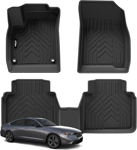 Floor Mats for 2023 2024 Honda Accord (Include Hybrid) All Weather Protection TPE Rubber Floor Liners,Odorless Anti-Slip, 1st & 2nd Row, Black in Saudi Arabia