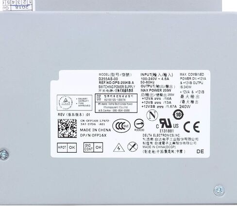 F255E-01 N249M 255W Power Supply Replacement for Dell Optiplex 580 760 780 960 980 DT PSU AC255AD-00 H255E-01 L255P-01 D255P-00 DPS-255BB A V6V76 RM110 FR597 CY826 in Saudi Arabia