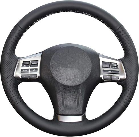 Loncky Genuine Leather Custom Steering Wheel Covers for Subaru Forester 2014-2016 XV Crosstrek 2013-2015 Subaru Legacy 2012-2014 Impreza 2012-2015 Outback 2012-2014 Accessories in Saudi Arabia