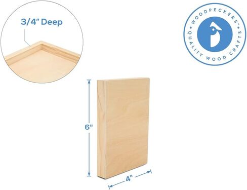 Square Wood Canvas 8 x 8 x 3/4-inch, Pack of 4 Unfinished Wood Frames, Blank Wood Signs for Crafts & Home Decor, by Woodpeckers in Saudi Arabia