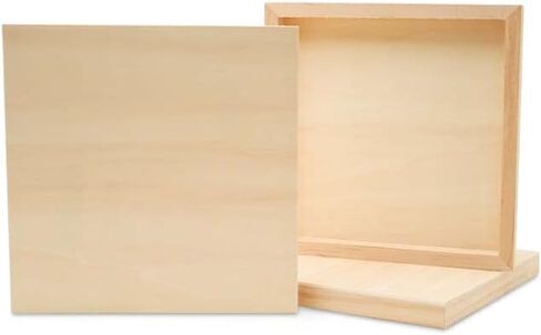 Square Wood Canvas 8 x 8 x 3/4-inch, Pack of 4 Unfinished Wood Frames, Blank Wood Signs for Crafts & Home Decor, by Woodpeckers in Saudi Arabia