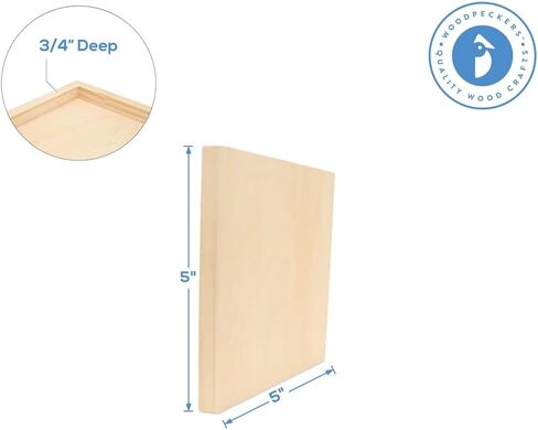 Square Wood Canvas 8 x 8 x 3/4-inch, Pack of 4 Unfinished Wood Frames, Blank Wood Signs for Crafts & Home Decor, by Woodpeckers in Saudi Arabia