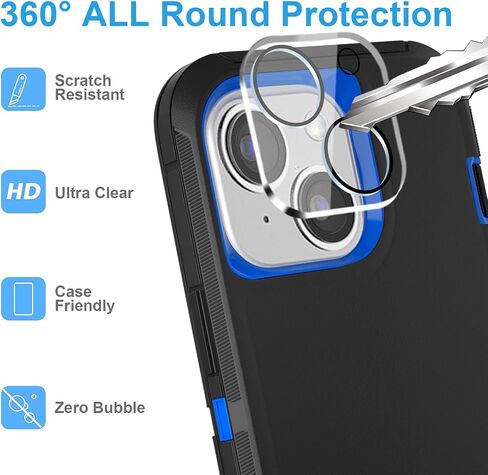 for iPhone 13 Pro Max Case 6.7" with 2 Pack Tempered Glass Screen Protector, Heavy Duty Shockproof Military Grade Drop Protective Upgraded Full Body Rugged Dust-Proof Cover(RedBlack) in Saudi Arabia