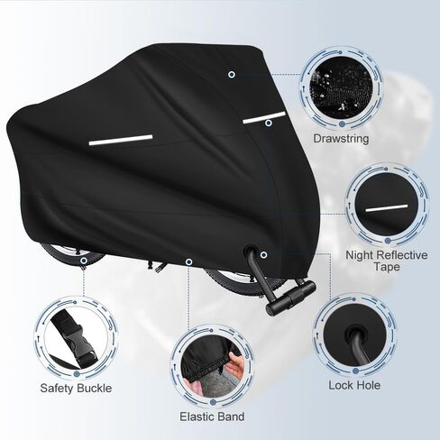 غطاء دراجة نارية، غطاء دراجة نارية عالمي عالي التحمل مقاوم للماء في الهواء الطلق مع فتحات قفل وحقيبة تخزين، حماية من أشعة الشمس فوق البنفسجية، مقاوم للغبار والثلج، متين، يناسب حتى 96.5 بوصة غطاء مركبة للدراجات النارية in Kuwait