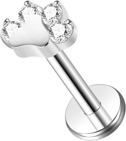 16G Flat back Earring Stud ASTM F136 Titanium 6mm 8mm Push In Fit Threadless Dainty Cartilage Piercing Jewelry for Women for Tragus Helix Rook Conch Lobe Lip in Saudi Arabia