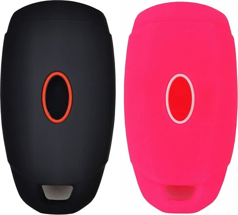 Silicone Rubber Key Fob Cover Compatible with 2017-2021 Hyundai Accent Azera Elantra GT Kona Veloster Veloster N(not for Keys with Eject/flip/fold Buttons) (Black Purple) in Saudi Arabia