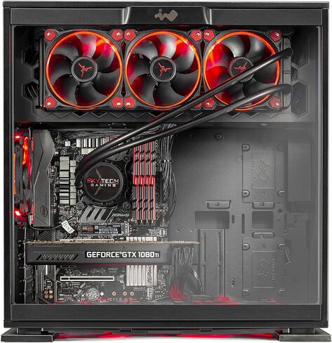 Skytech Blaze4 Mini Gaming PC, Intel i5 14400F 2.5 GHz (4.7GHz Turbo Boost), NVIDIA RTX 4060 Ti 8GB GDDR6X, 1TB NVMe M.2 SSD, 16GB DDR5 RAM 5200, 650W Gold PSU, Wi-Fi, Win 11 Home in Saudi Arabia