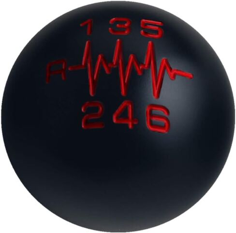 DEWHEL Black/Red Inlay Sphere Manual Shift Knob Short Throw Shifter 6 Speed Heartbeat M10x1.5 M10x1.25 M8x1.25 M12x1.25 Reverse Left in Saudi Arabia