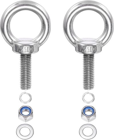 PATIKIL M8 x 13mm Lifting Shoulder Eye Bolt, 6Pcs 304 Stainless Steel Lifting Ring Threaded Eyebolt with Nuts Washers for Hanging Hammocks Articles in Saudi Arabia
