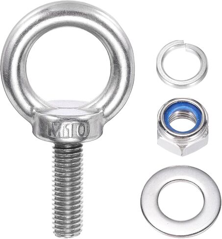PATIKIL M8 x 13mm Lifting Shoulder Eye Bolt, 6Pcs 304 Stainless Steel Lifting Ring Threaded Eyebolt with Nuts Washers for Hanging Hammocks Articles in Saudi Arabia