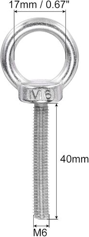 PATIKIL M8 x 13mm Lifting Shoulder Eye Bolt, 6Pcs 304 Stainless Steel Lifting Ring Threaded Eyebolt with Nuts Washers for Hanging Hammocks Articles in Saudi Arabia