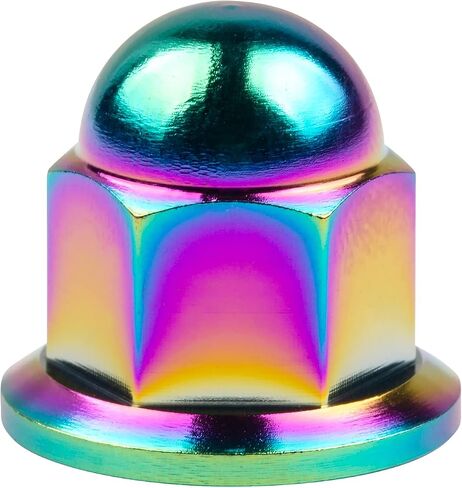 Titanium M6 M8 M10 Dome Head Acorn Nuts for Bicycle Motorcycle Exhaust Pipe Car Pack of 6 (M8, Black) in Saudi Arabia