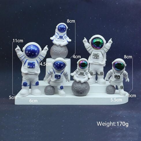 LUOZZY 8 Pcs Astronaut Figurines Cake Topper Miniature Astronaut Toys Outer Space Cake Decorations Spaceman Statues for Space Theme Party Decorations in Saudi Arabia