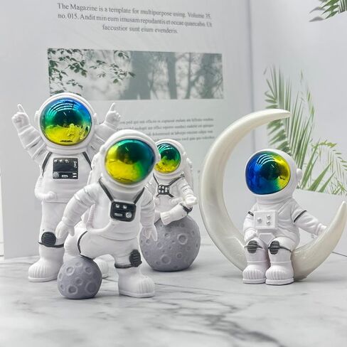LUOZZY 8 Pcs Astronaut Figurines Cake Topper Miniature Astronaut Toys Outer Space Cake Decorations Spaceman Statues for Space Theme Party Decorations in Saudi Arabia
