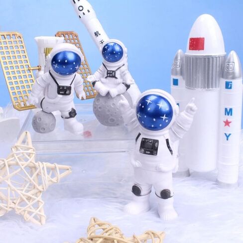 LUOZZY 8 Pcs Astronaut Figurines Cake Topper Miniature Astronaut Toys Outer Space Cake Decorations Spaceman Statues for Space Theme Party Decorations in Saudi Arabia