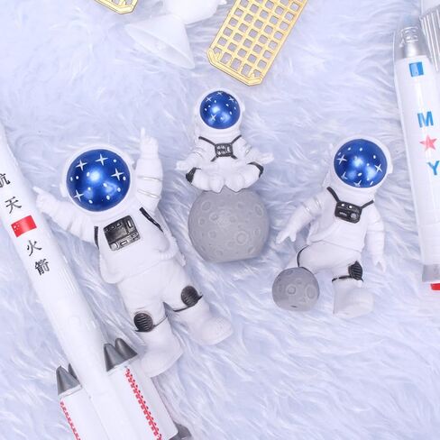 LUOZZY 8 Pcs Astronaut Figurines Cake Topper Miniature Astronaut Toys Outer Space Cake Decorations Spaceman Statues for Space Theme Party Decorations in Saudi Arabia
