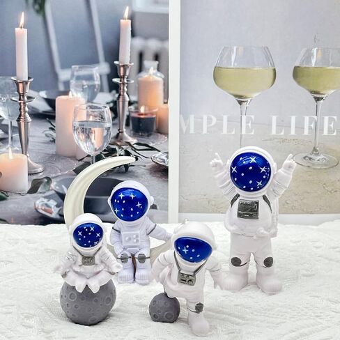 LUOZZY 8 Pcs Astronaut Figurines Cake Topper Miniature Astronaut Toys Outer Space Cake Decorations Spaceman Statues for Space Theme Party Decorations in Saudi Arabia