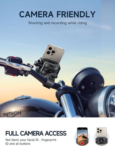 Bike Phone Holder Mount [Military Anti Vibration] 2024 Universal Motorcycle Phone Mount Handlebar Clamp for Electric Scooter, Mountain, Dirt Bike, Compatible with Phone 4-7.2" in Saudi Arabia