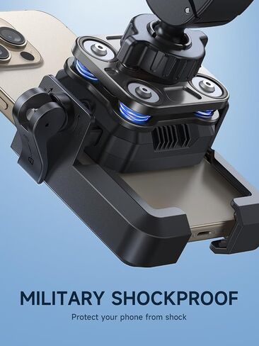 Bike Phone Holder Mount [Military Anti Vibration] 2024 Universal Motorcycle Phone Mount Handlebar Clamp for Electric Scooter, Mountain, Dirt Bike, Compatible with Phone 4-7.2" in Saudi Arabia