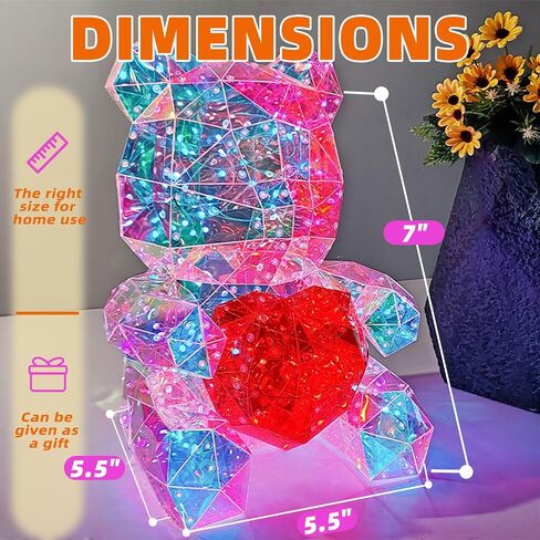 LED Bear Night Light,Glowing Bear Light Night Ligh for Her,Kids Presents Gift for Girlfriend Mom Kids Birthday Anniversary,Nursery Decor (Bear) in Saudi Arabia