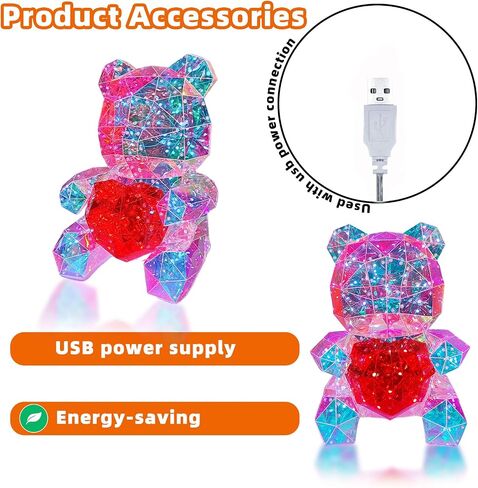 LED Bear Night Light,Glowing Bear Light Night Ligh for Her,Kids Presents Gift for Girlfriend Mom Kids Birthday Anniversary,Nursery Decor (Bear) in Saudi Arabia