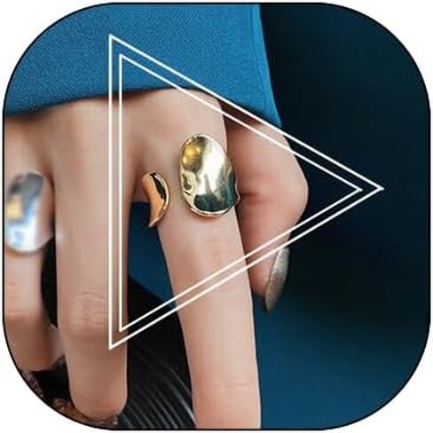 Vintage Adjustable Ring Silver Love Ring Wrapping Ring Gold Wide Face Ring Thumb Ring Opening Adjustable Middle Finger Ring for Women in Saudi Arabia